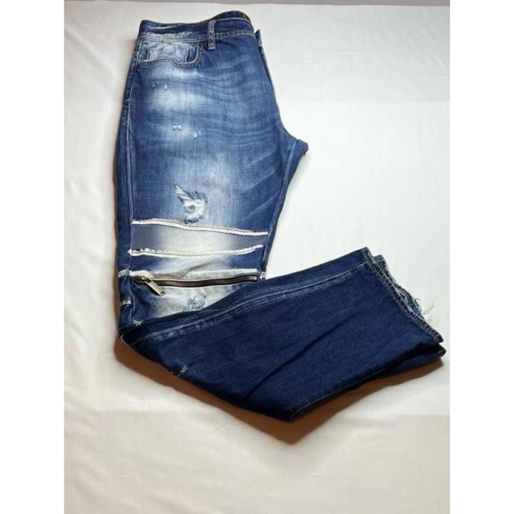 Akoo Brand Mens Multi Design Blue Jeans Sz 36